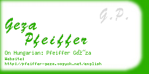 geza pfeiffer business card